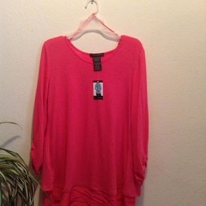 GRACE ELEMENTS 3/4 SLEEVE TOP ROSE TROPICAL